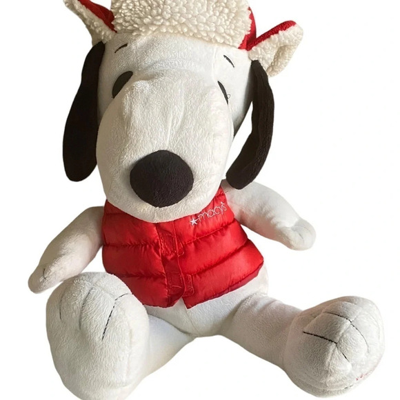 Peanuts Snoopy Stuffed Animal Macys Christmas Holiday 2015 - Picture 2 of 14